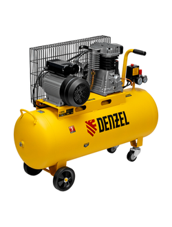 Компрессор воздушный BCI2300/100, ременный привод, 2.3 кВт, 100 литров, 400 л/мин Denzel