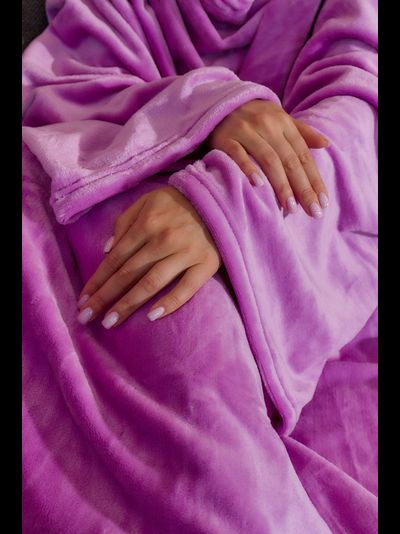 Плед с рукавами "Пурпур" из микрофибры (велсофта)