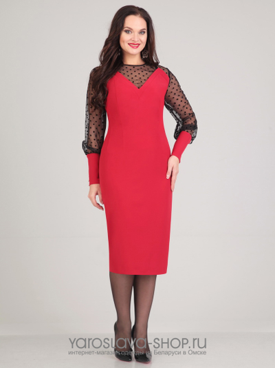 Платье красное футляр