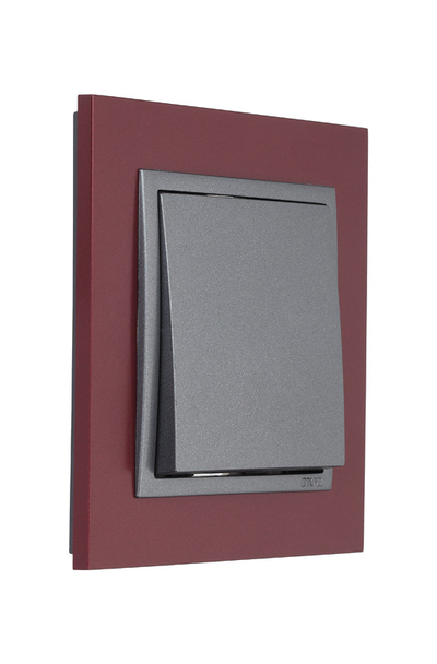 Рамка Logus 90 анимато, 1 пост, темно-красный/серый - Efapel 90910 TBS