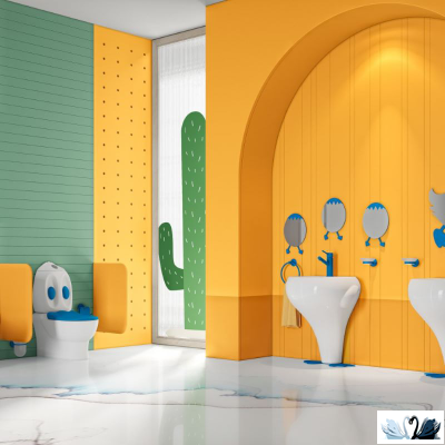 Унитаз Creavit Ducky DC360.001 детский с бачком DC400.000 синим декором