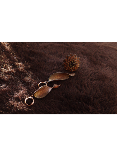 Серьги "Лепестки Медной Календулы"