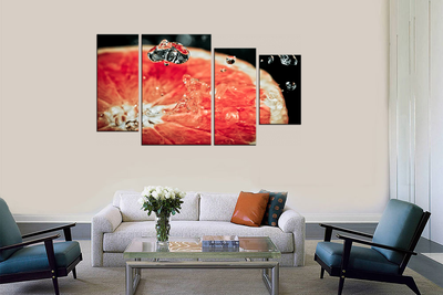 Модульная картина "Капли и цитрус"