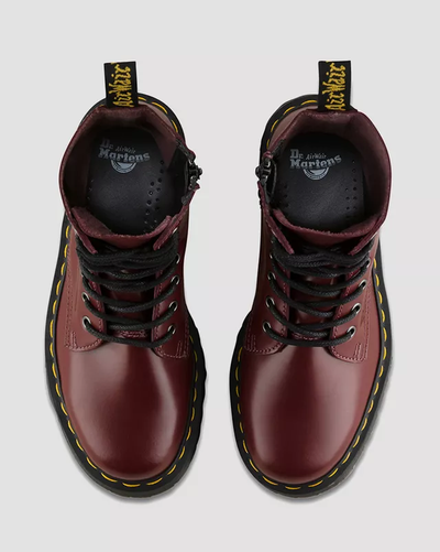 Dr Martens Jadon Leather Platforms Dark Red