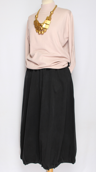 ЮБКА Бохо "Вареный хлопок тюльпан" черная до р.52