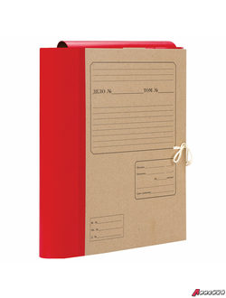 Папка для бумаг архивная А4 (225×310 мм), 120 мм, 4 завязки, крафт, корешок - бумвинил. 123204