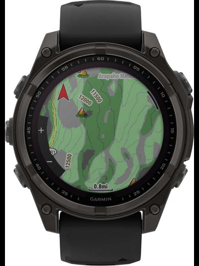 Часы Garmin Fenix 8 —47mm Solar Sapphire Carbon Gray DLC Titanium Black / Pebble Gray