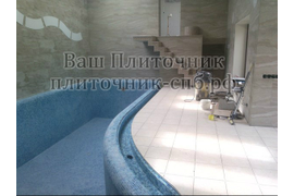 Облицовка бассейна мозаикой.