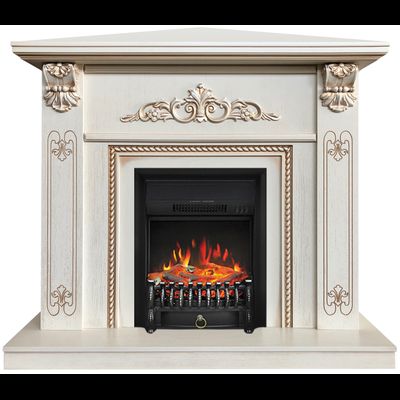 Угловой электрокамин Византия WT с очагом Fobos