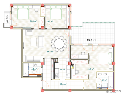 Продаётся большая квартира в центре Батуми, на площади Европы, - 153,9 кв.м. фото 9