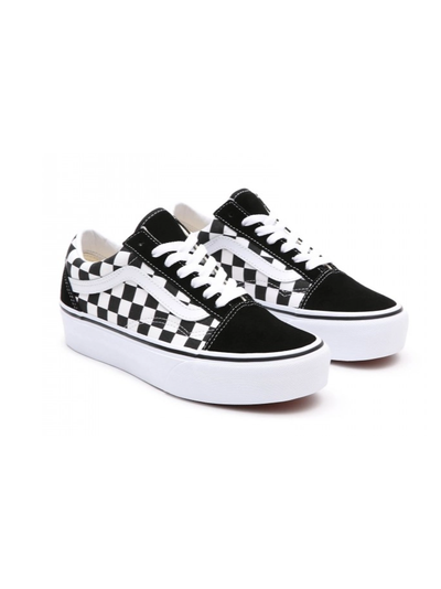 Vans Old Skool Platform Checkerboard Black