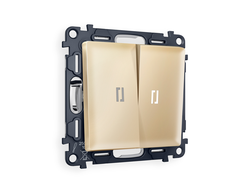 Переключатель 2-кл с подсветкой 5600K Шампань - Ambrella Volt - ALFA