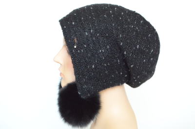 Итальянская вязаная шапка с помпонами Визио 6924