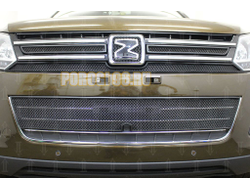 Защита радиатора Zotye T600 2016- (3 частей) black верх