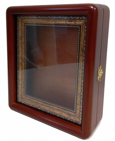 Киот "Антик" деревянный с багетной рамой "под золото" для иконы формата 13х16см.