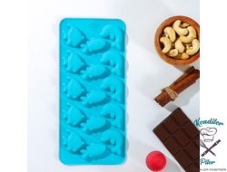 Форма для льда и шоколада Доляна «Подводный мир», 21×10×1 см, 15 ячеек, цвет МИКС