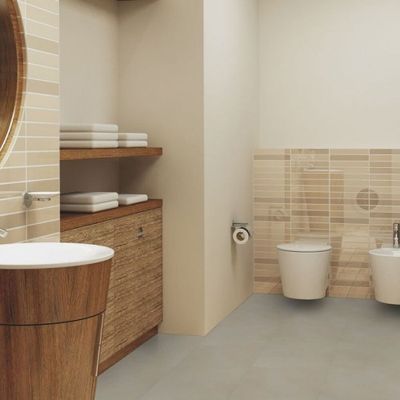 Виниловый пол Wineo 800 Tile XXL Solid Sand DB00100-1, клеевой, большого формата