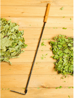 Кочерга печная с деревянной ручкой, длина 90 см