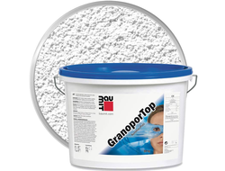 Штукатурка декоративная полимерная BAUMIT GranoporTop Белая база Шуба 3 мм 25 кг
