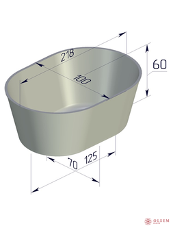 Форма хлебная Л10-3 овал (218 х 100 х 60 мм)