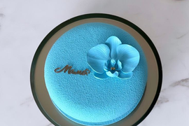 Муссовый торт "Голубая орхидея"