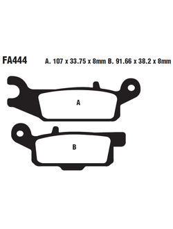 Тормозные колодки EBC FA444R передние правые для Yamaha Grizzly 700/550