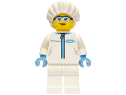 Police - City Forensic Detective Female, White Safety Jumpsuit, Safety Glasses, n/a (cty1750)