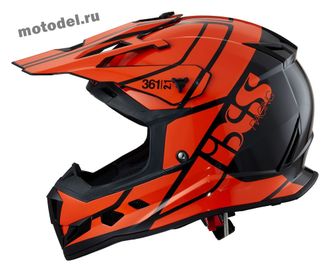 Шлем кроссовый IXS HX361 (мотошлем) черно-оранжевый