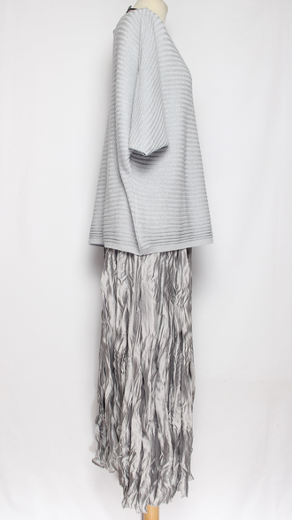 Юбка плотная шелковая "Жатая" серая, синяя р.46-54