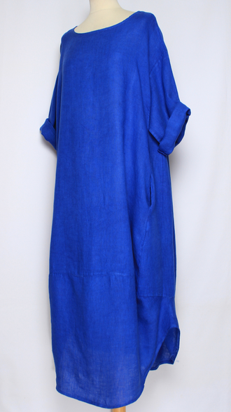 ПЛАТЬЕ БОХО ЛЬНЯНОЕ "ТЮЛЬПАН РАЗРЕЗЫ" красное, оранжевое, розовое, терракотовое, св.коричневое, электрик до р.54