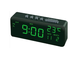часы настольные+дата+температура VST- 762 W/4 (ярко-зеленый)