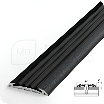 Порог противоскользящий Лука ПС 08-1.2700.15 Черный с черной ПВХ вставкой