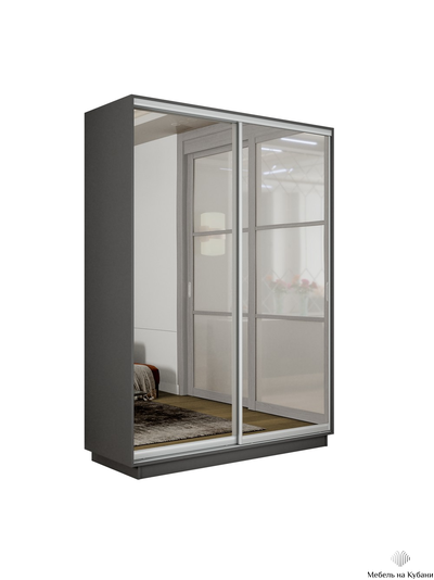 Экспресс шкаф-купе 2-х дверный (Зеркало) 1,2х2,2м Белый, Анкор светлый, Сонома, Ясень шимо светлый, Крафт табачный, Серый диамант, Бетон, Венге, Кашемир