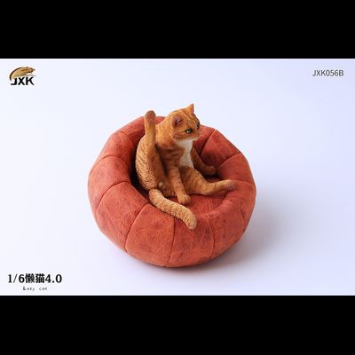 Котик на пуфике (рыжий) - Коллекционная ФИГУРКА 1/6 scale lazy cat 4.0 (JXK056B) - JXK