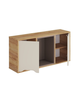 Rich Полка навесная ПН-001 Дуб Крафт золотой - Миндаль/Глиняный серый