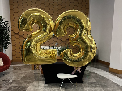 Шар-цифра 102 см с гелием Золото