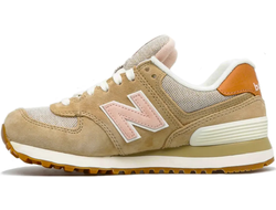 New Balance 574 Beige and Pink женские