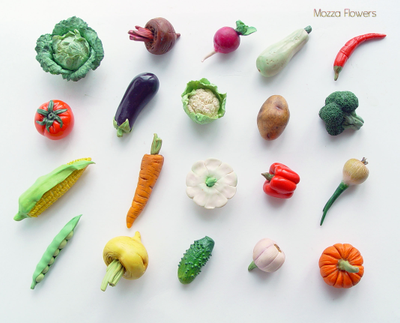 Овощи из полимерной глины улучшенные.