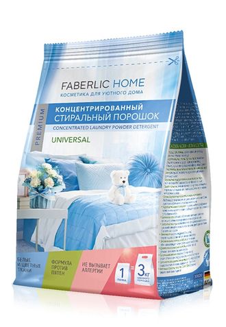 Стиральный порошок универсальный концентрированный FABERLIC HOME  Артикул: 30020 Вес: 800 гр.