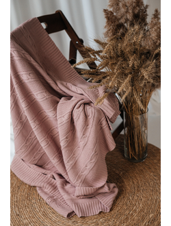 Плед вязаный "Косы"