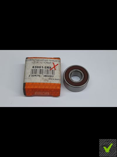 12×28×12 подшипник генератора 63001-2RS CRAFT
