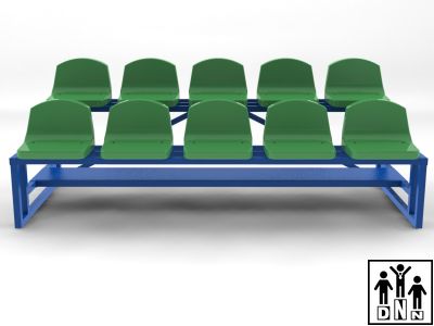 ES0 Быстровозводимая спортивная трибуна 2-х рядная без ограждений DNN