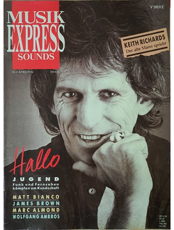 Musikexpress Sounds Magazine April 1986 Keith Richards, Иностранные музыкальные журналы,Intpressshop