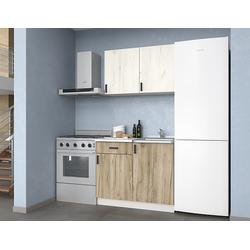 Кухонный гарнитур 1,0 ЛЕГЕНДА-10, дуб крафт белый/дуб крафт серый/белый снег