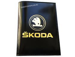 Кожаная обложка для авто документов с логотипом авто