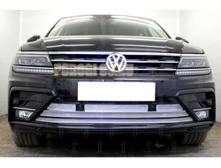 Защита радиатора Volkswagen Tiguan II (SportLine) 2016- (5 частей) chrome низ PREMIUM