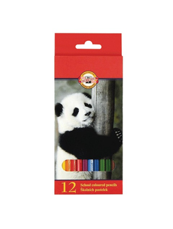 Карандаши цветные KOH-I-NOOR "Animals", 12 цветов, грифель 2,8 мм, заточенные, европодвес, 3552/12, 3552012008KSRU, 6 упаковок