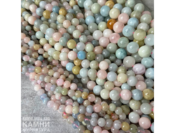 Бериллы микс, шары 9,9-10,2 мм, цена за нить 19 см