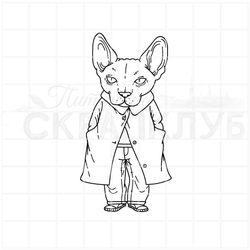 Штамп кот сфинкс