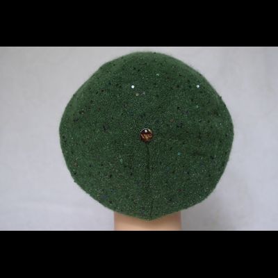 Зеленый вязаный женский берет Vizio Италия 6943